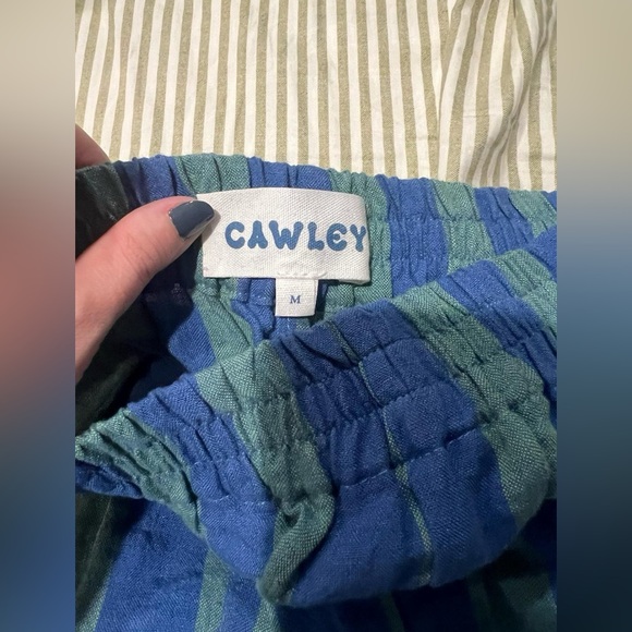 Cawley Studio Irish Linen Luna Stripe Trousers - Picture 2 of 4